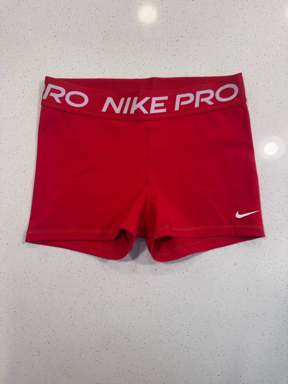 Nike Red Performance Compression Shorts with White Logo